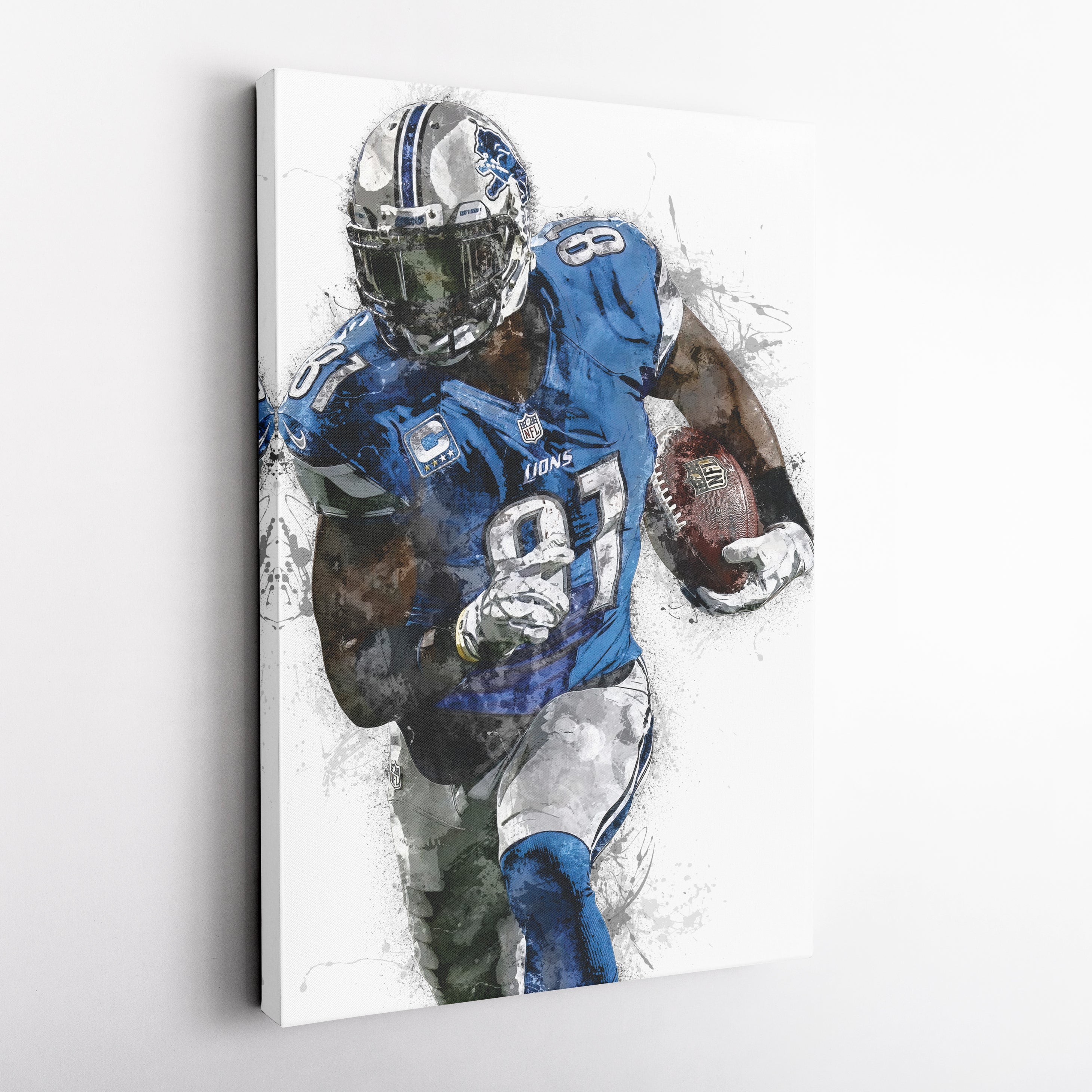 Calvin Johnson Canvas Art – Detroit Lions Wall Decor