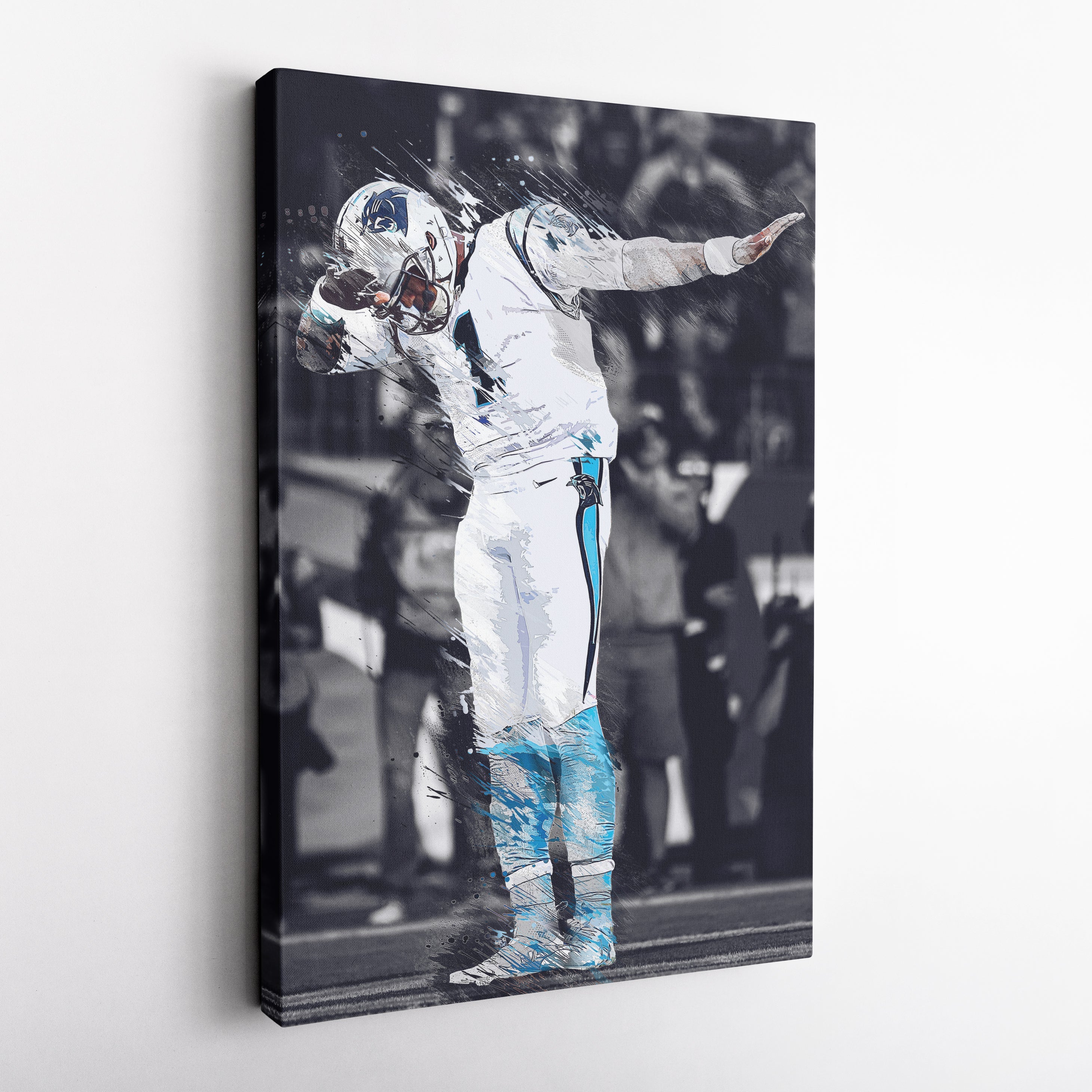 Cam Newton Canvas Art - Panthers Dab Celebration Wall Decor