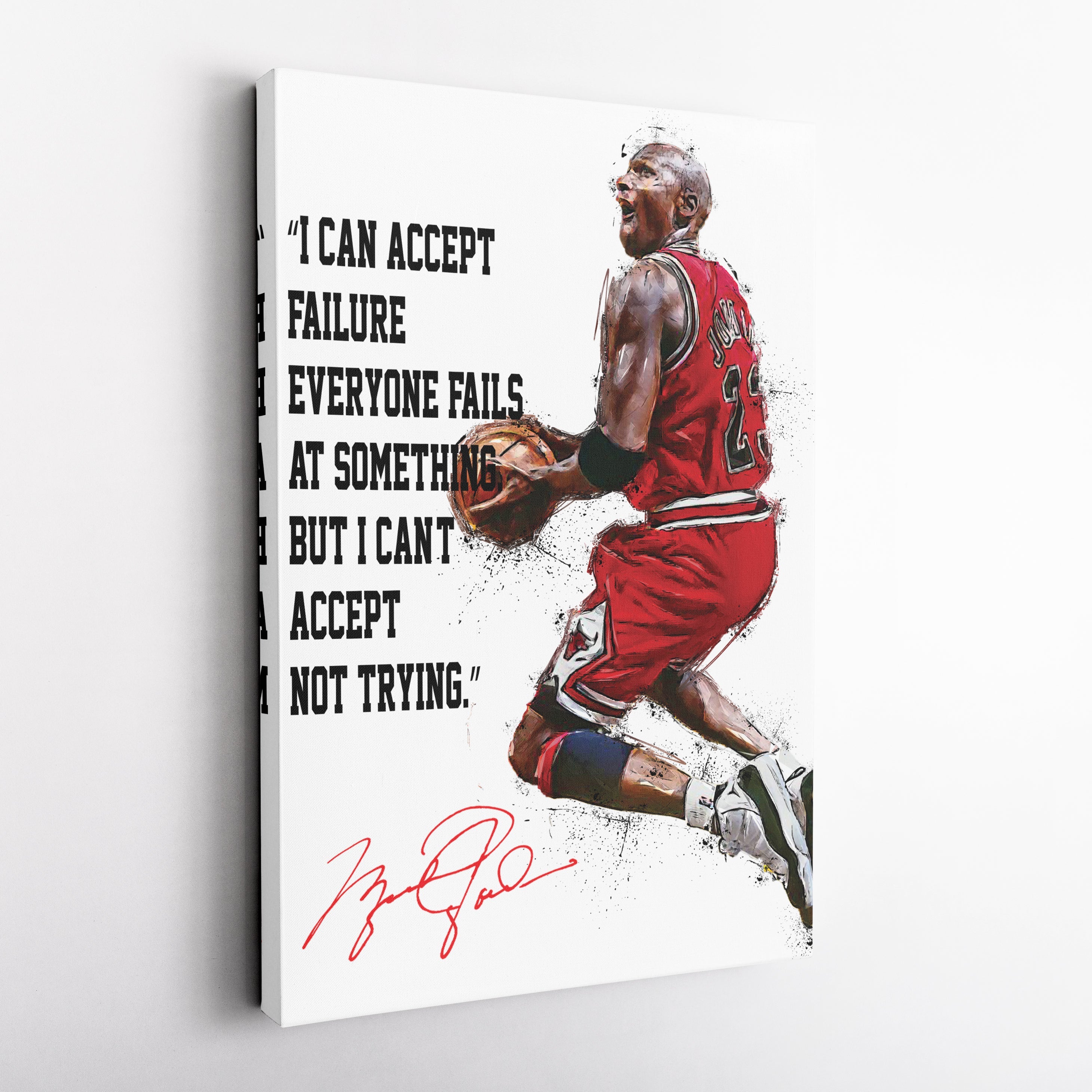 Michael Jordan Canvas Print – Motivational Bulls Quote Wall Art for Sports Fans