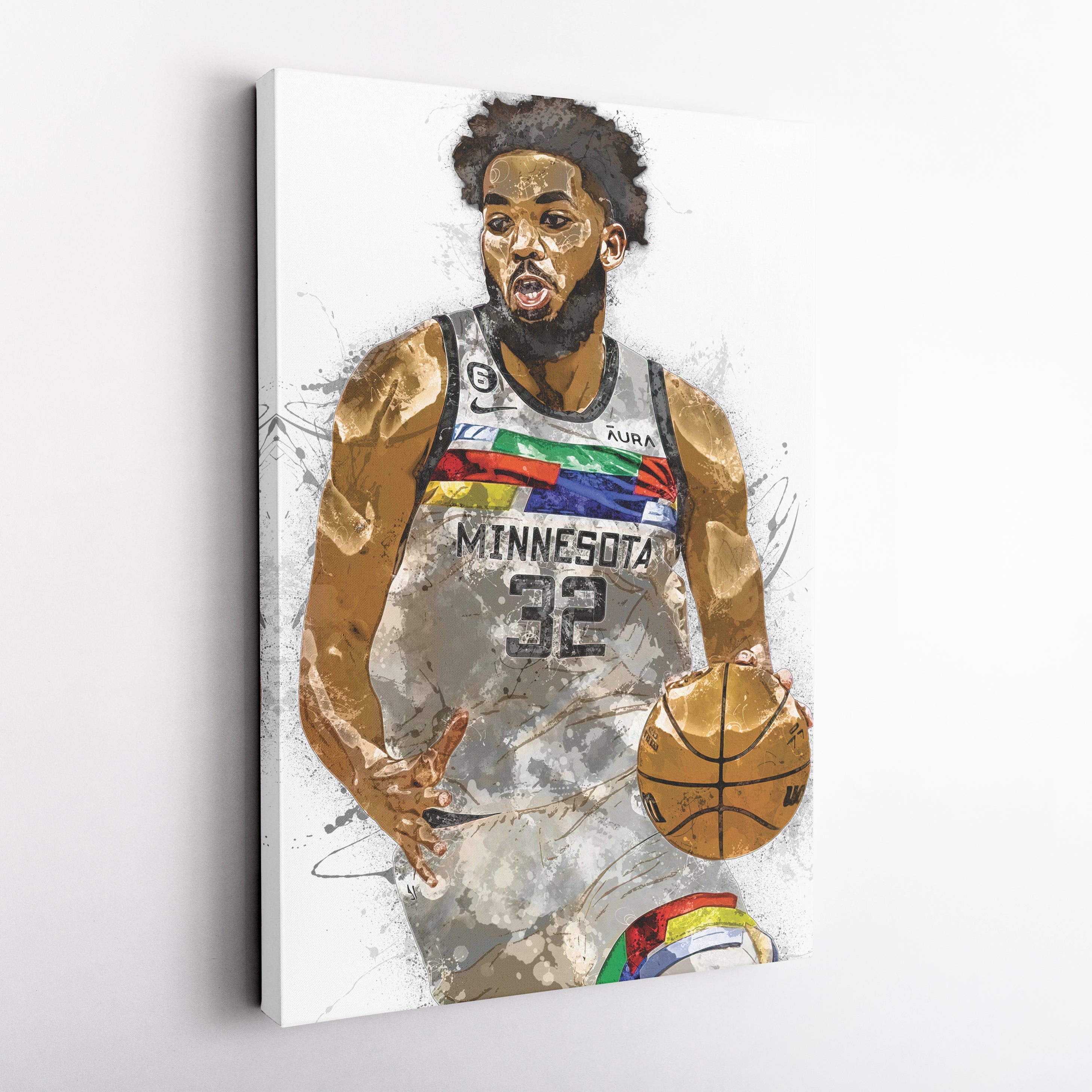 Karl-Anthony Towns Canvas Art – Minnesota Timberwolves Wall Decor