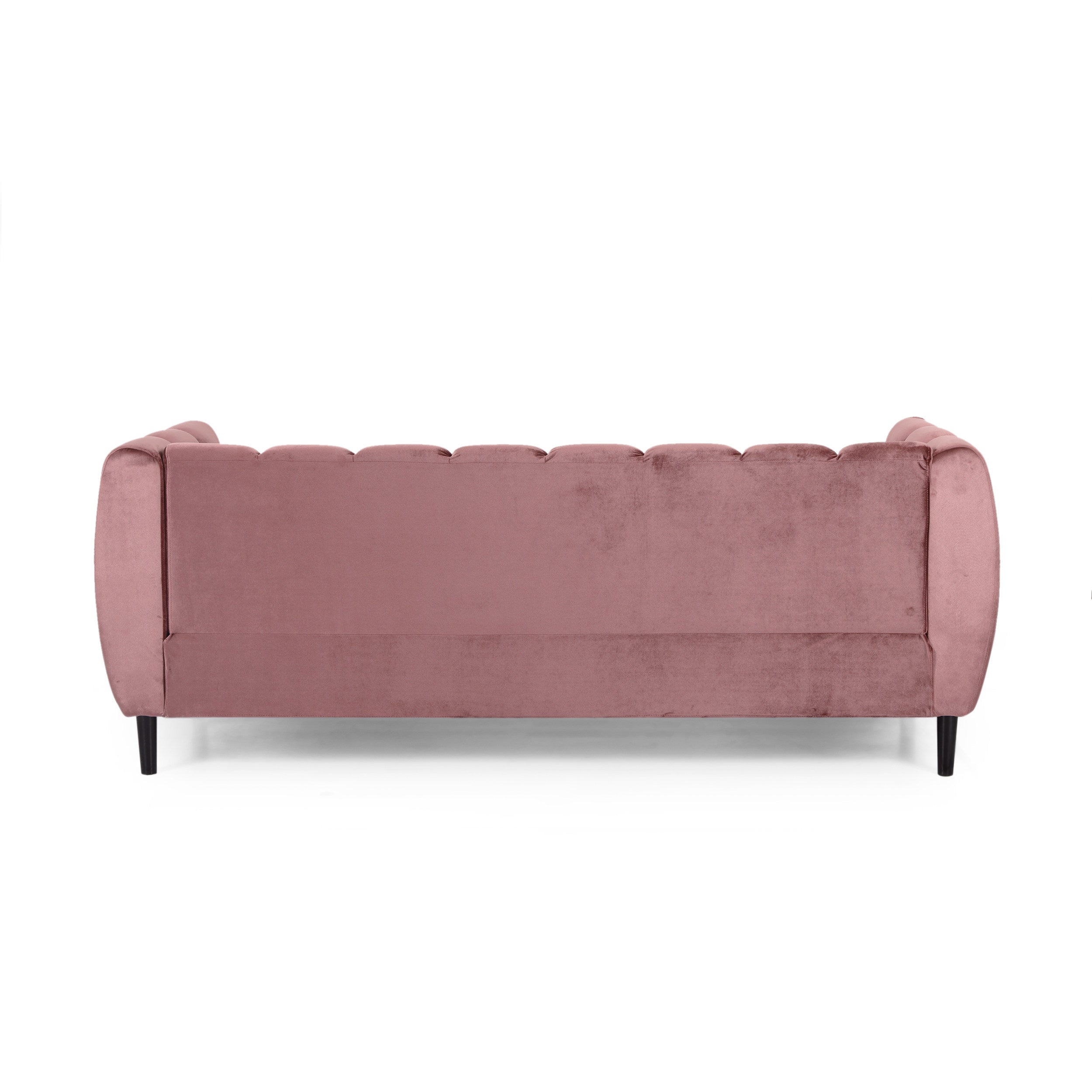 Miranda Velvet 3-Seater Sofa with Modern Glam Style and Blush Color