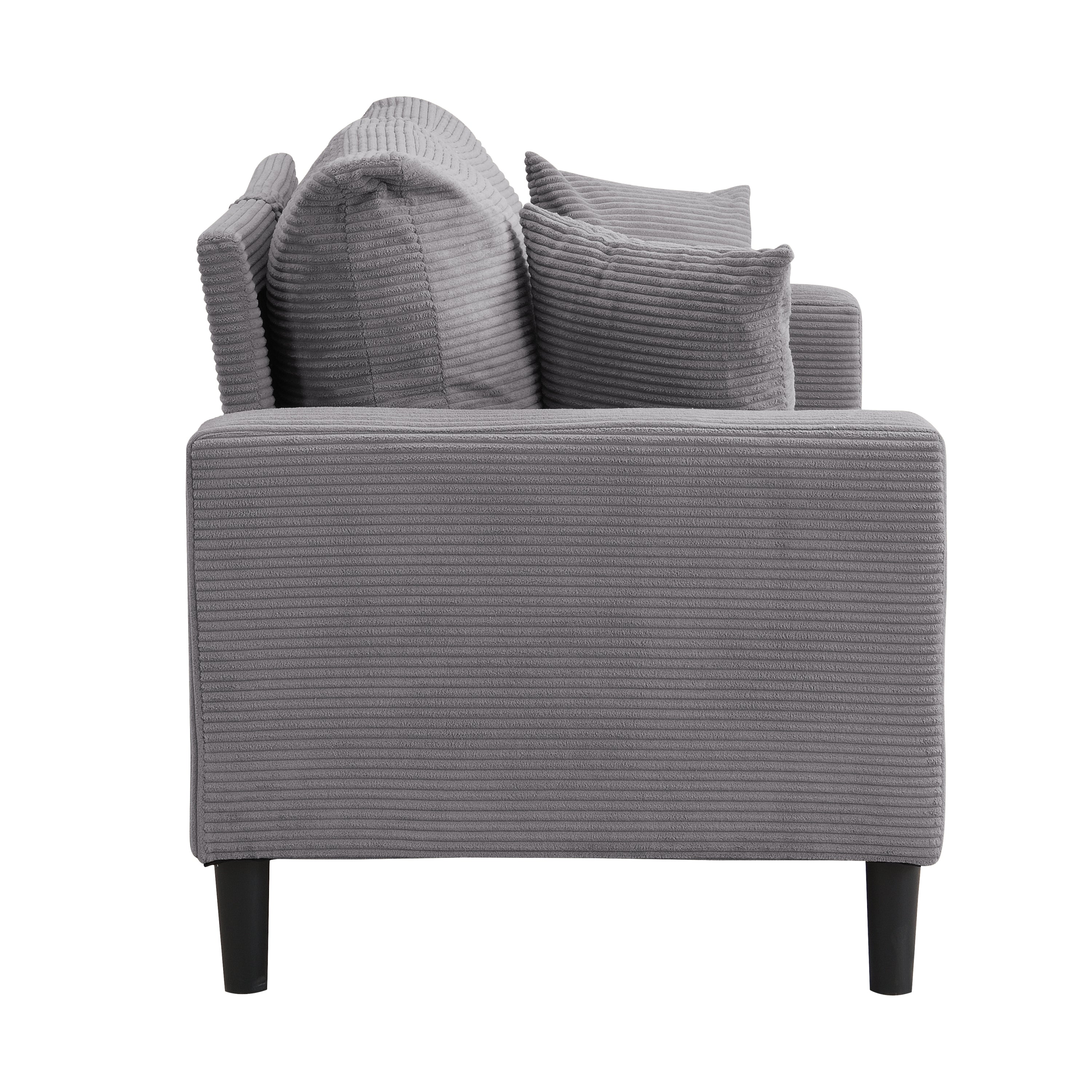 Modern Upholstered Light Gray Loveseat Sofa with Wooden Frame for Small Spaces