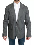 Dolce & Gabbana Gray Cotton Single Breasted Formal Blazer