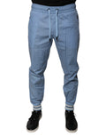 Dolce & Gabbana Blue Cotton Jogger Sweatpants Pants