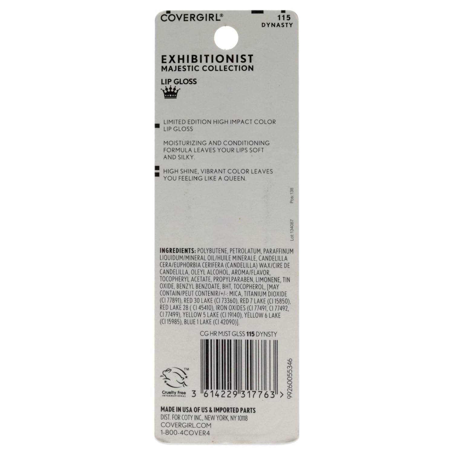 CoverGirl Exhibitionist Majesty Lip Gloss - Dynasty Lip Gloss Women 0.12 oz