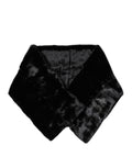 Dolce & Gabbana Black Fur Shawl Neck Wrap Cover Collar Scarf
