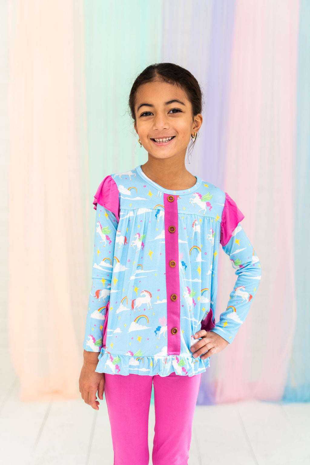 Sage Bamboo Long Sleeve Peplum + Legging Set