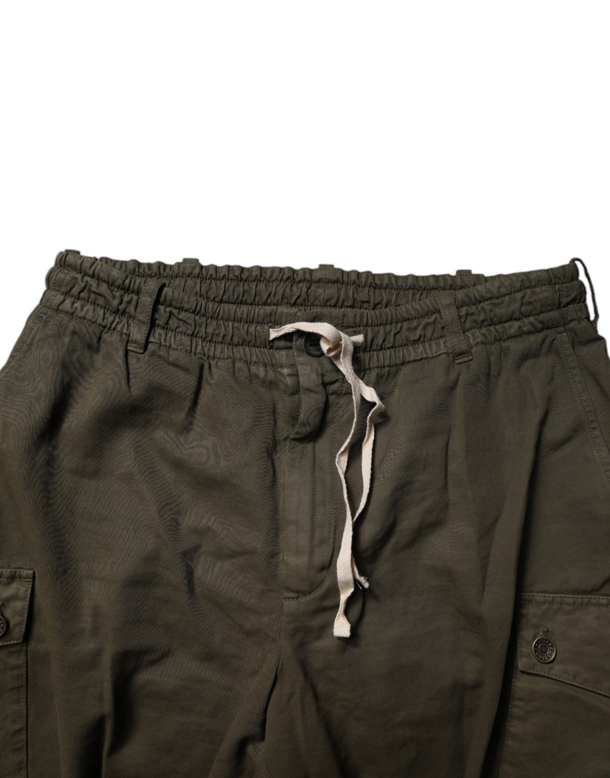 Dolce & Gabbana Brown Cotton Stretch Cargo Pants