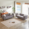 FX 3 seater + 3 seater combo sofa Velvet modern living room sofa with solid wood frame and metal feet, 4 cushions, apartment sofa furniture for living room, living room, office