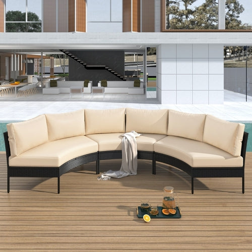 LuneluX_Home – Outdoor Lounge Set - 3 pcs. (Rattan-Waterproof)