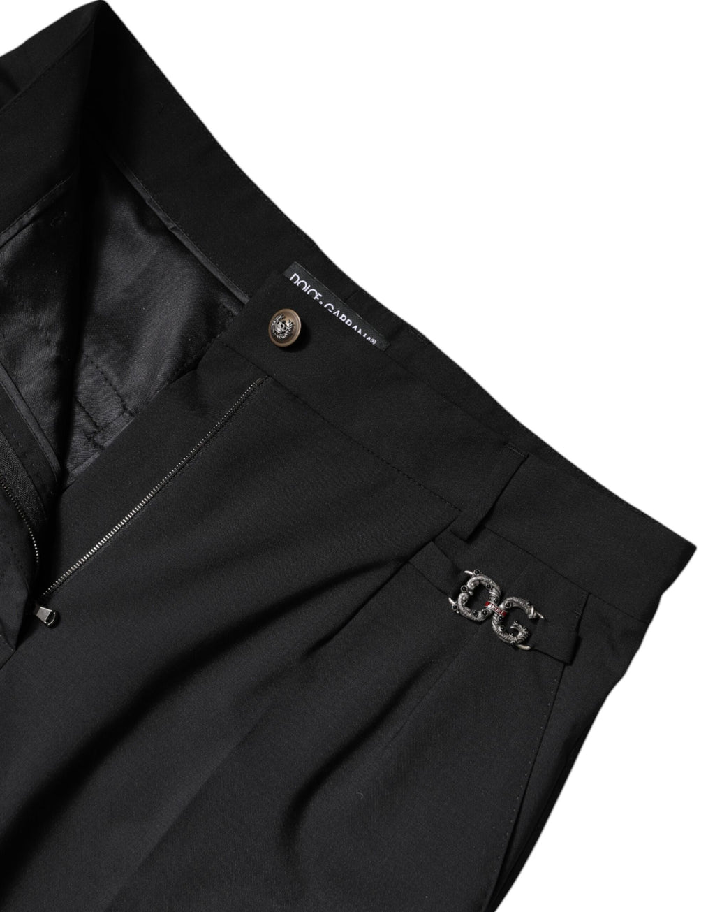 Dolce & Gabbana Black Polyester High Waist Dress Pants