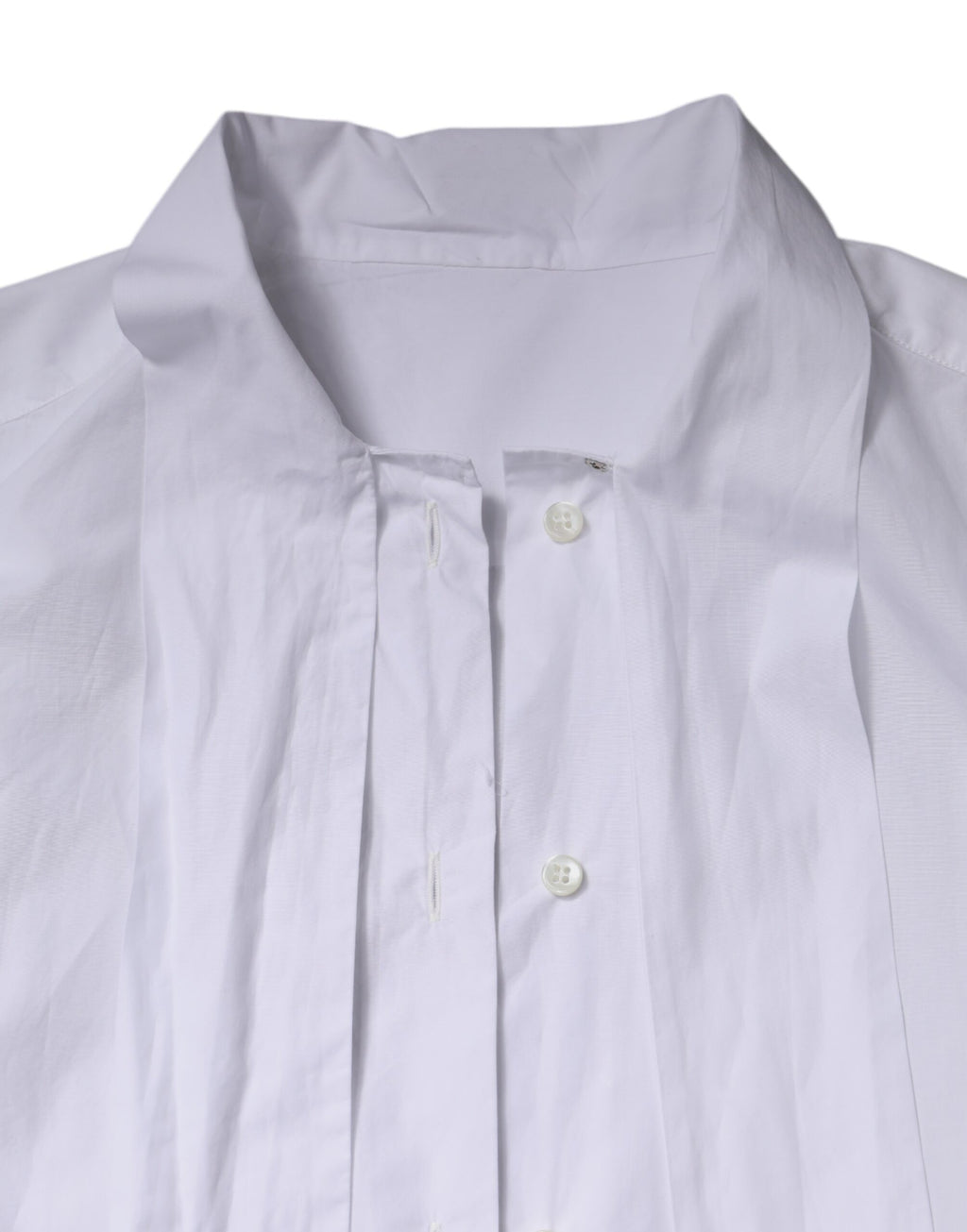 Dolce & Gabbana White Ascot Collar Long Sleeve Blouse Top