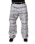 Dolce & Gabbana White Logo Print Straight Men Denim Jeans