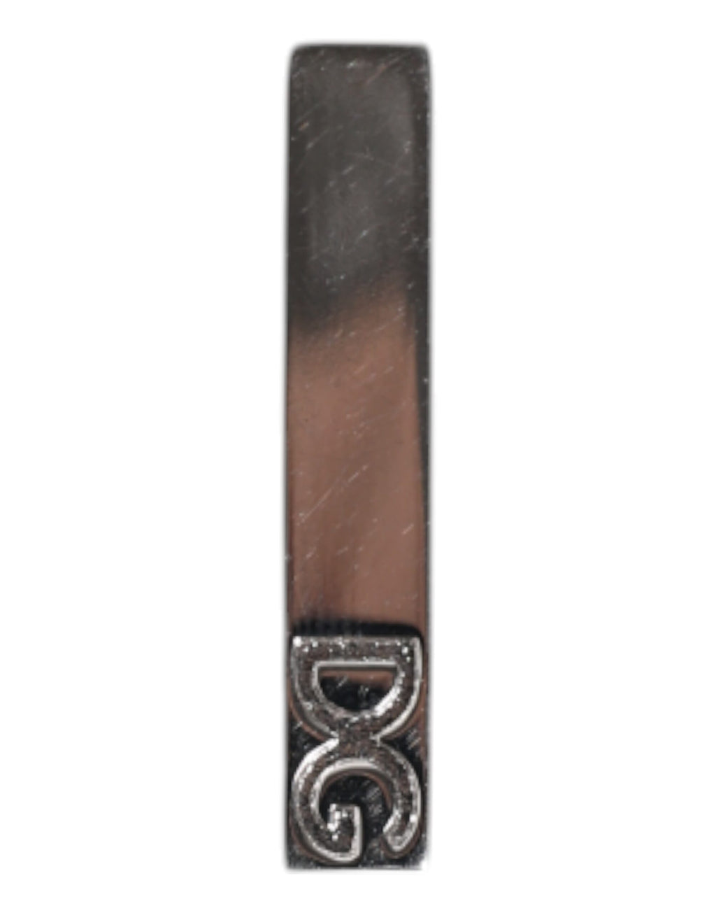Dolce & Gabbana Silver Tone Brass Logo Branded Tie Clip Bar