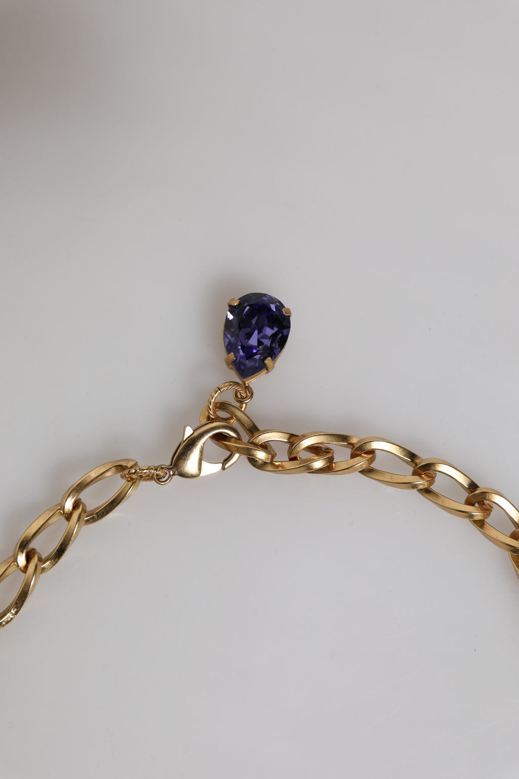 Dolce & Gabbana Gold Brass Floral Crystals Pearl Embellished Necklace