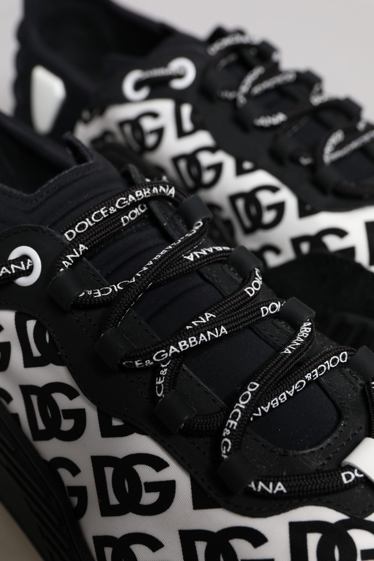 Dolce & Gabbana Black Logo Lace Up Low Top NS1 Sneakers Shoes