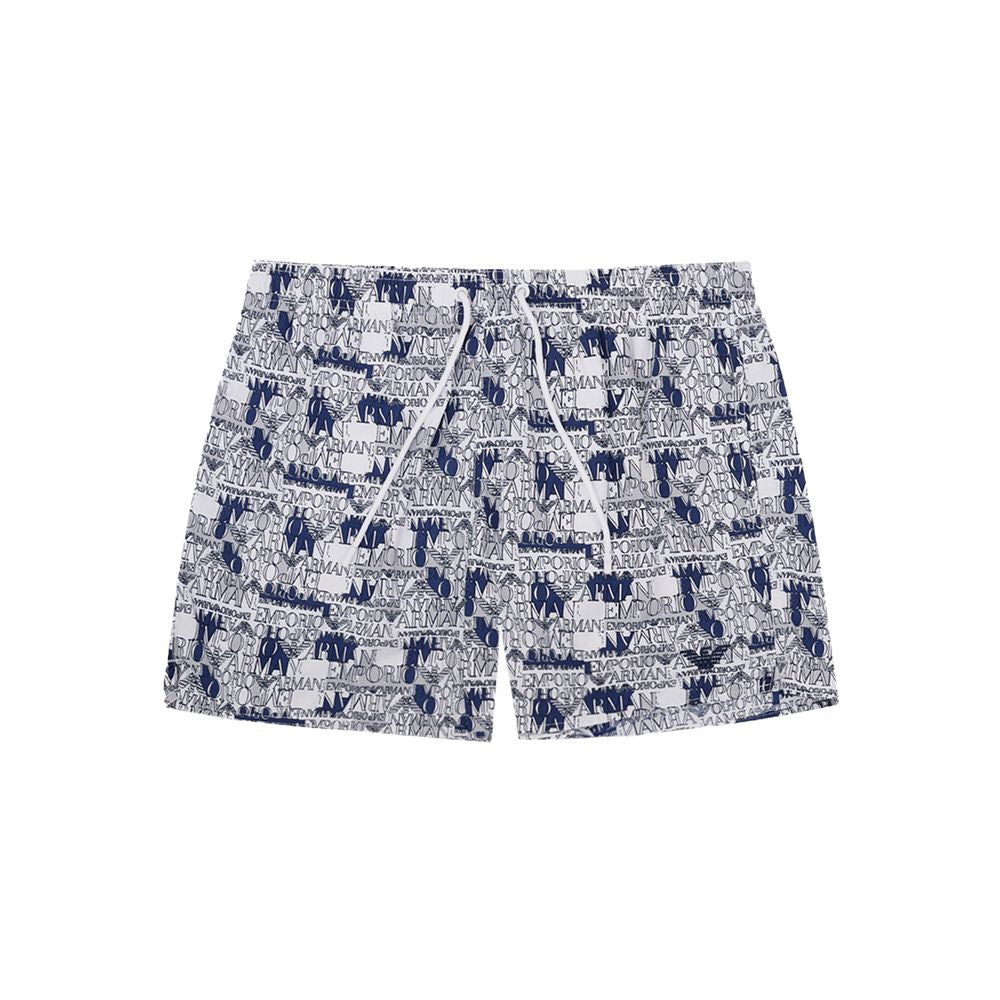Emporio Armani White Polyester Swim Shorts