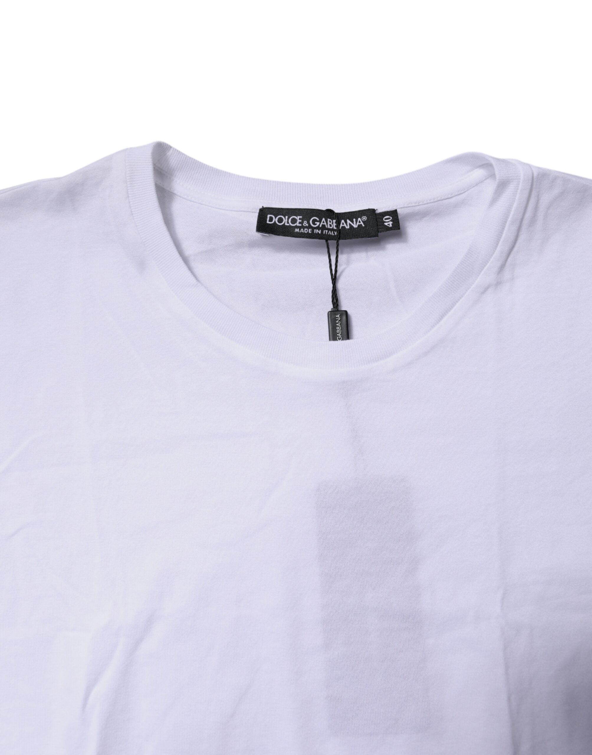 Dolce & Gabbana White Cotton Sleeveless Round Neck Tank Top