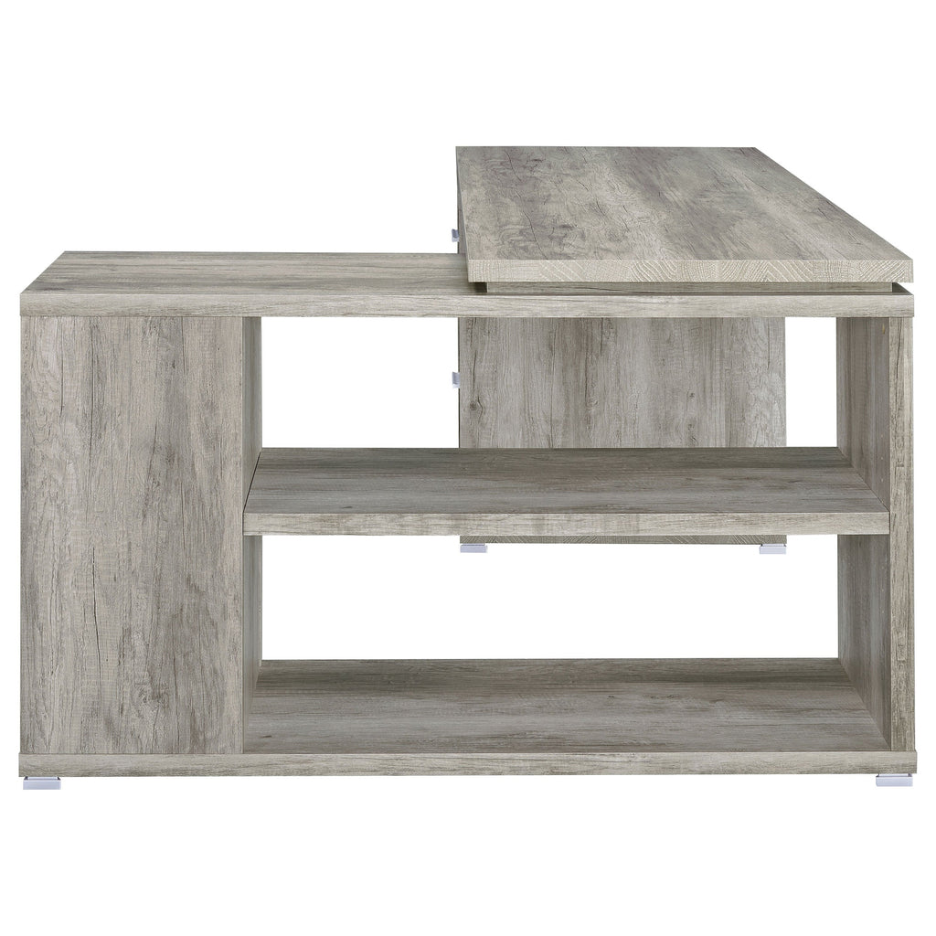 Tona Grey Driftwood 3-Drawer L-shape Desk