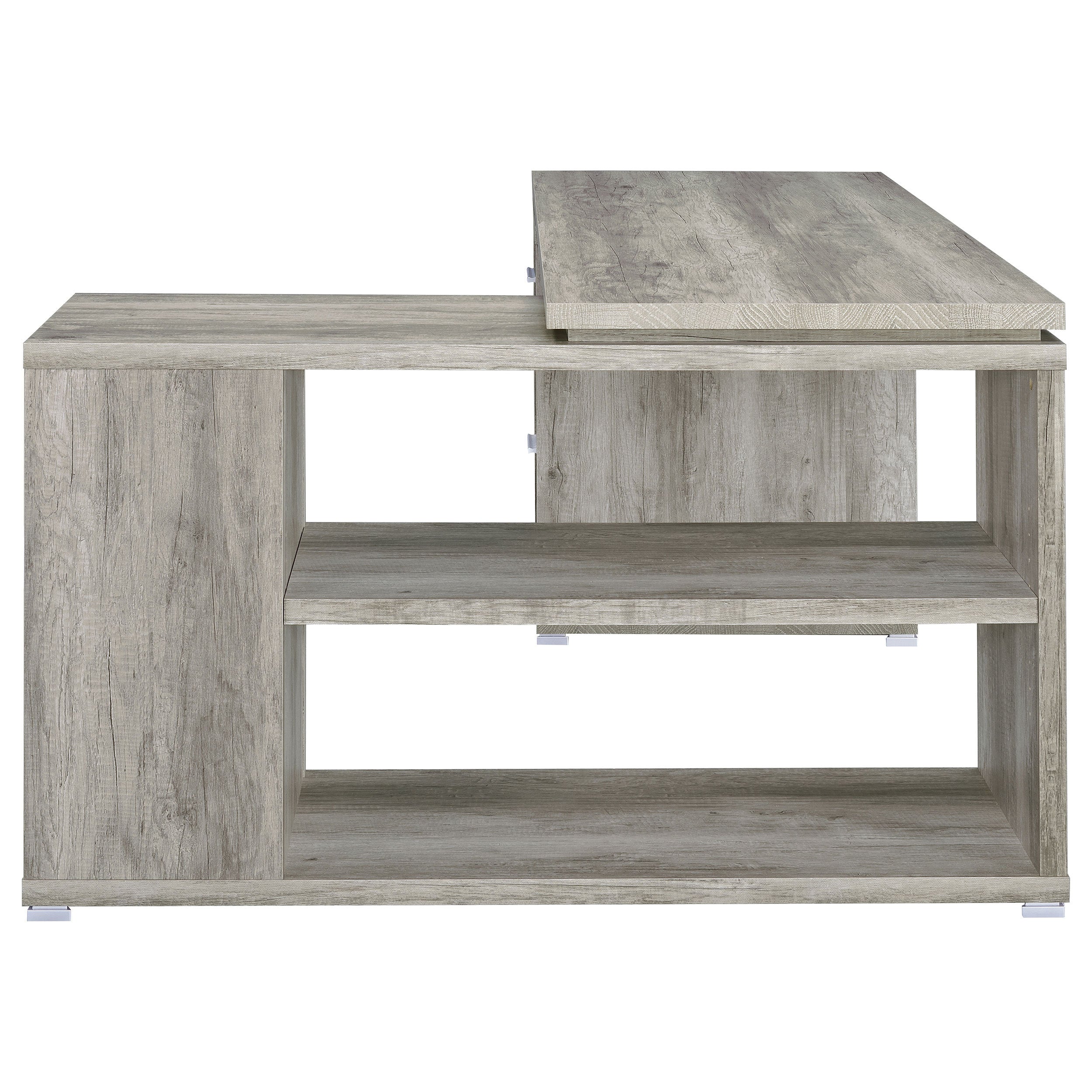 Tona Grey Driftwood 3-Drawer L-shape Desk