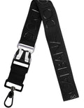 Dolce & Gabbana Black Stretch Polyester Rubberised DG Logo Keychain