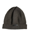 Dolce & Gabbana Green Wool DG Plaque Knitted Winter Beanie Hat