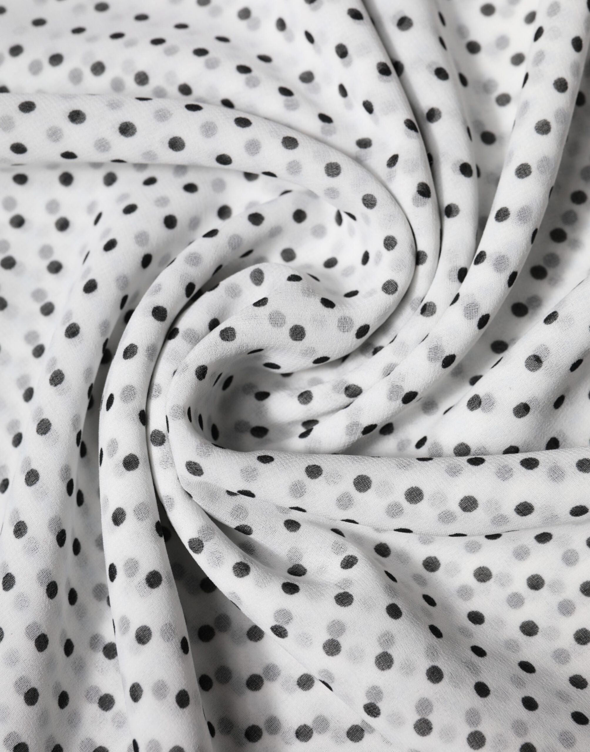 Dolce & Gabbana White Polka Dots Polyester Wrap Shawl Scarf