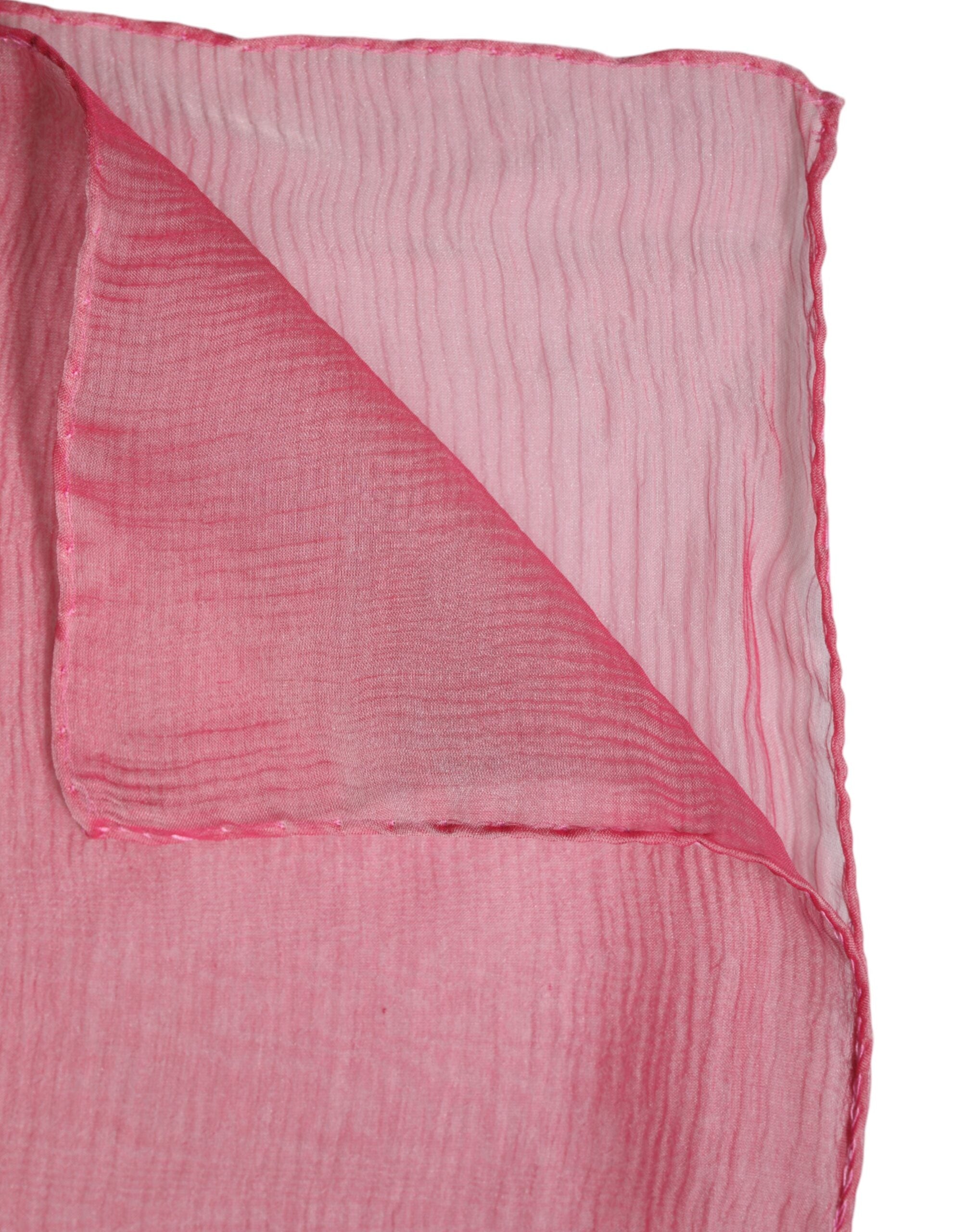 Dolce & Gabbana Pink Silk Rectangle Women Wrap Shawl Scarf