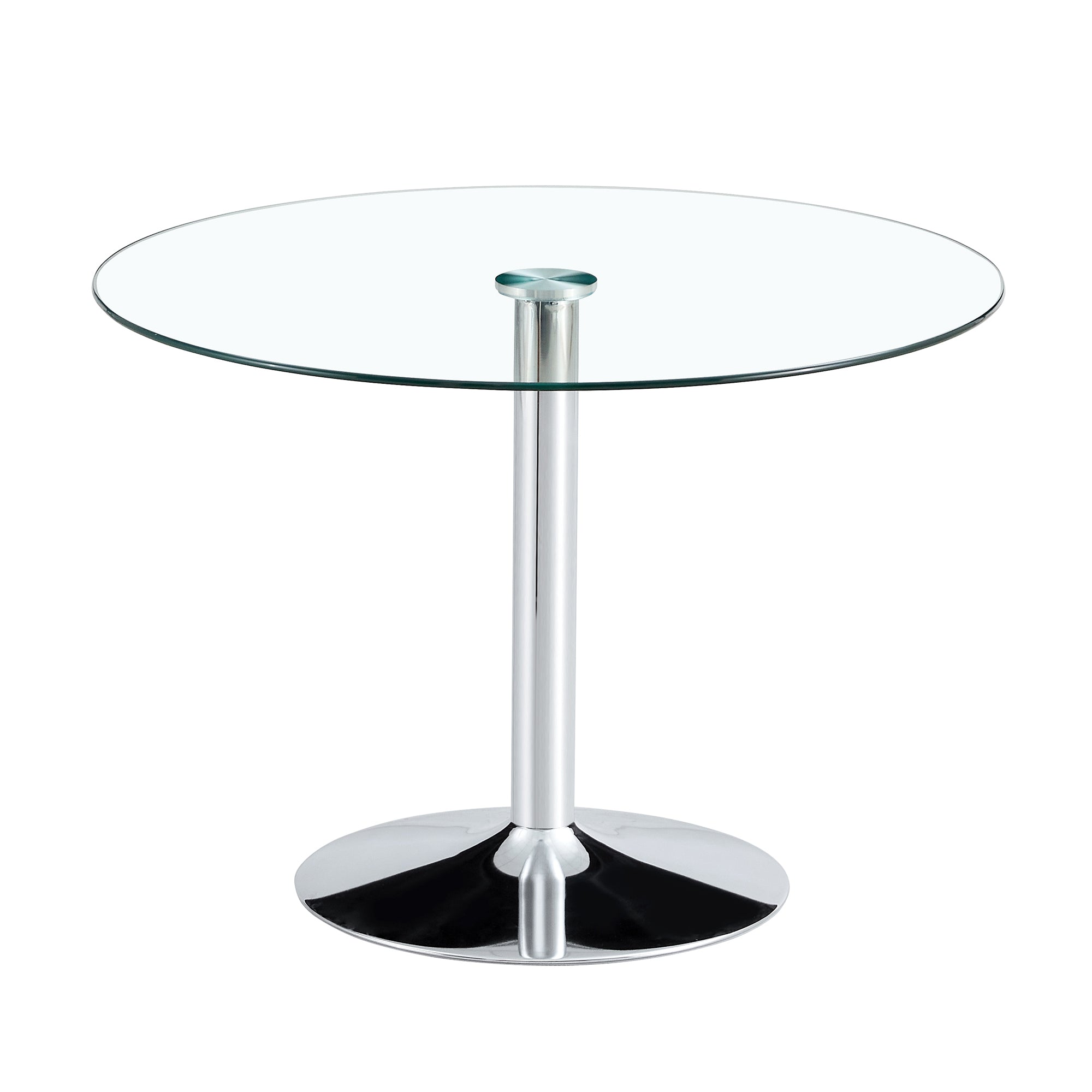 Modern Minimalist Circular Dining Table with Glass Top and Electroplated Silver Metal Legs for Restaurants and Living Rooms
