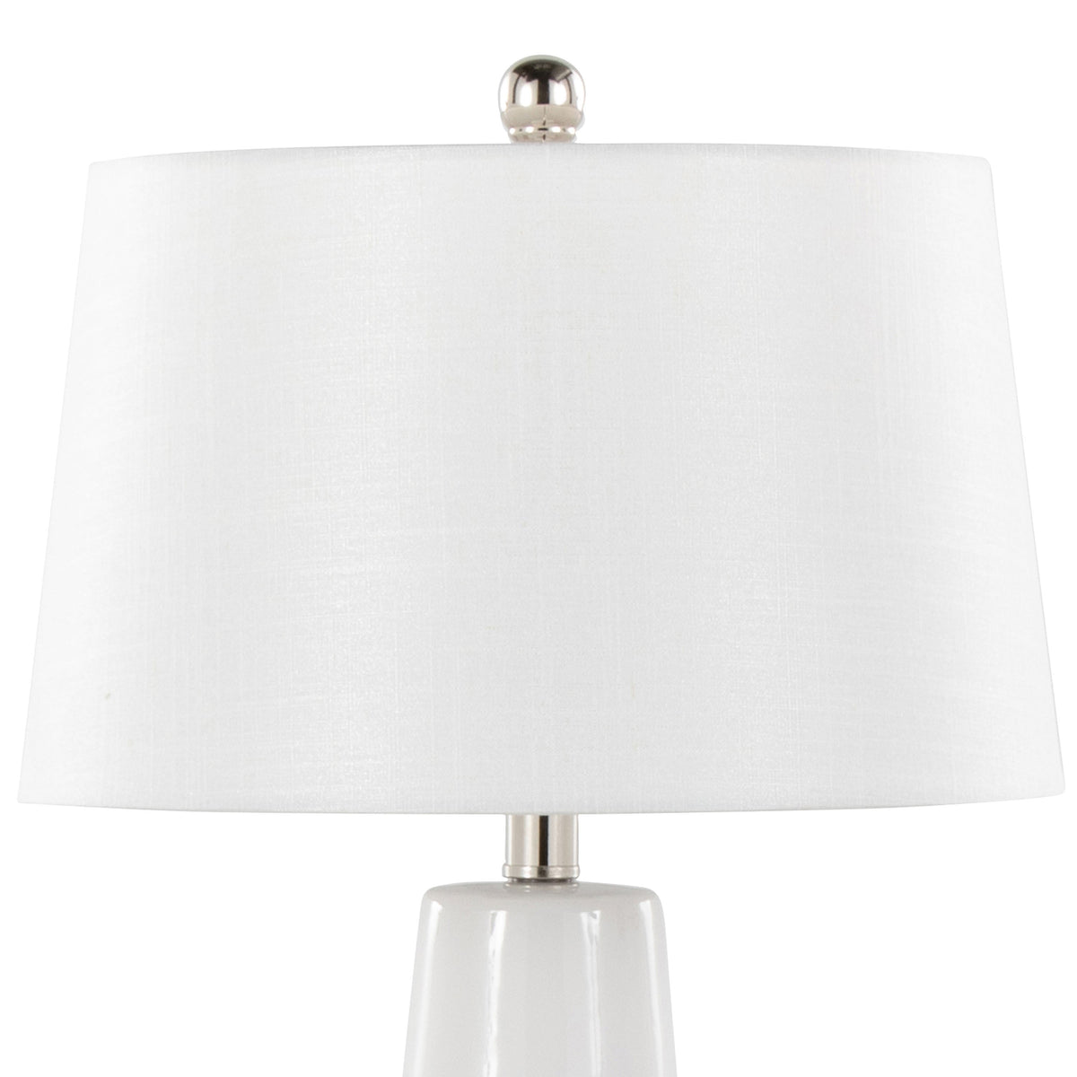 Penelope 22' Contemporary Ceramic Table Lamp with White & Gold Ceramic Body and White Shade by LumiSource