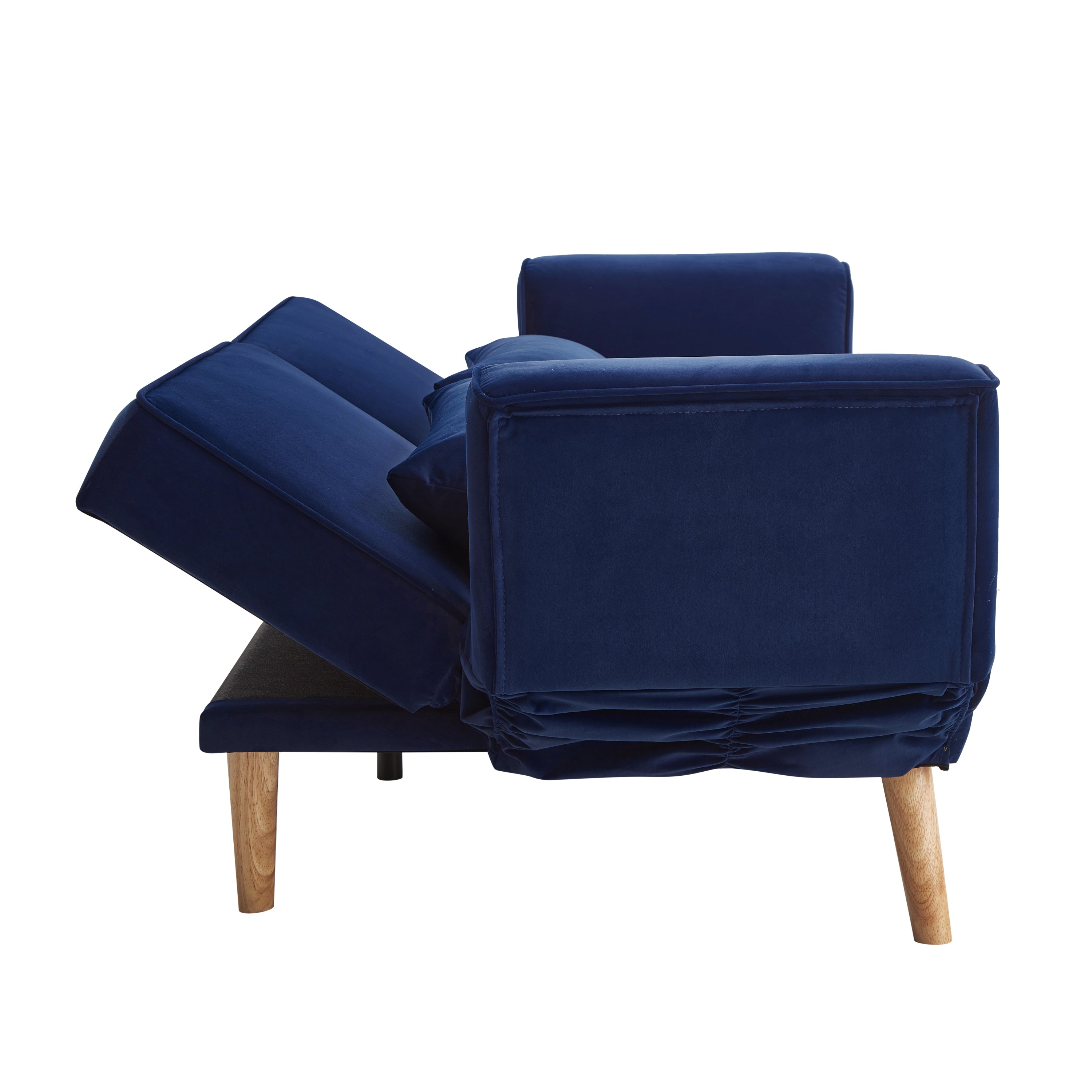 72.8''Futon Sofa Bed, Sleeper Sofa, Small Couch with Adjustable Armrests, Adjustable Recliner Sleeper Sofa Bed for Living Room, Bedroom, Apartment, Navy Blue