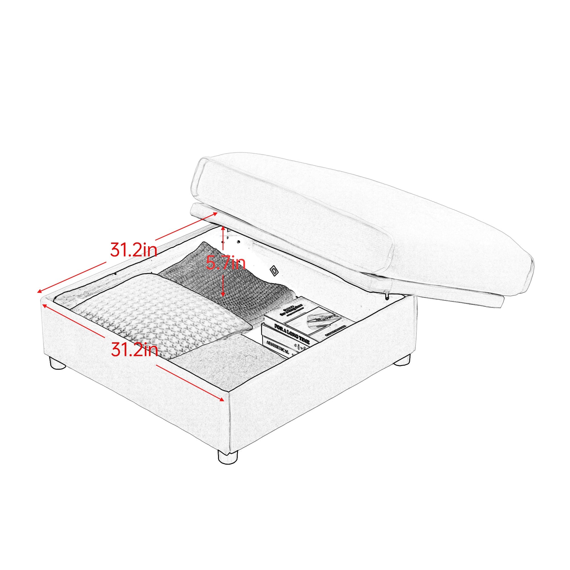 Large Modular Sectional Sofa Sectional Couch with Storage Chenille Sectional Sofa for Living Room, Cylindrical Backrest and Armrests 6 Seats,White