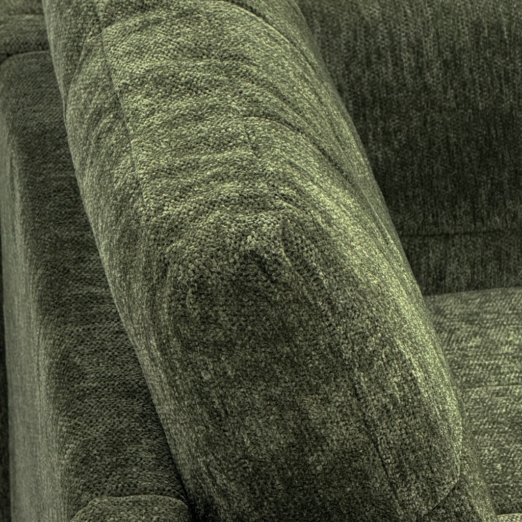 FX-P54-RG SOFA  Modern Green Chenille Sofa Couch, 3-Seater with Square-Tufted Design & Custom Stainless-Steel Legs Comfortable Living Room Couch for Apartment & Small Spaces