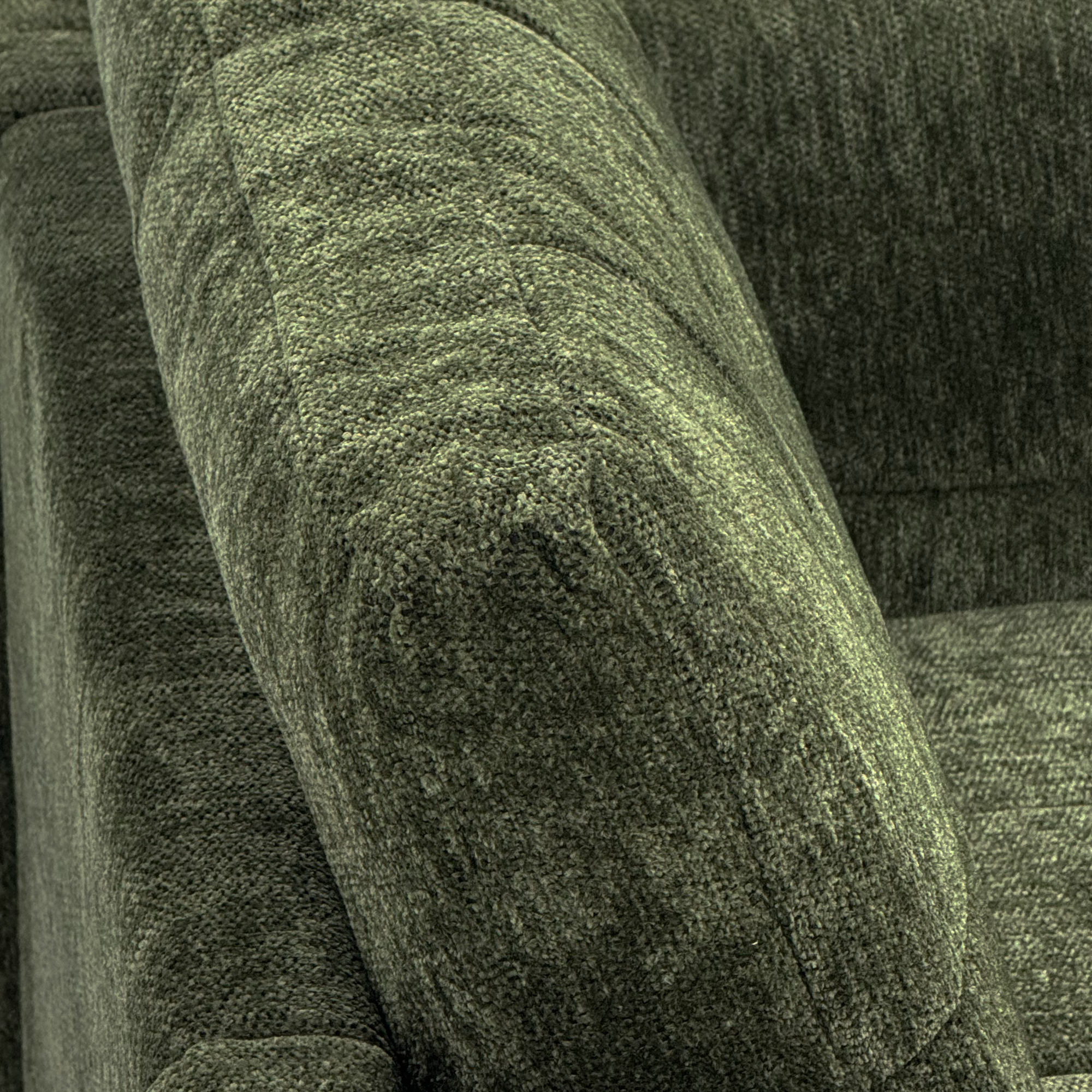 FX-P54-RG SOFA  Modern Green Chenille Sofa Couch, 3-Seater with Square-Tufted Design & Custom Stainless-Steel Legs Comfortable Living Room Couch for Apartment & Small Spaces