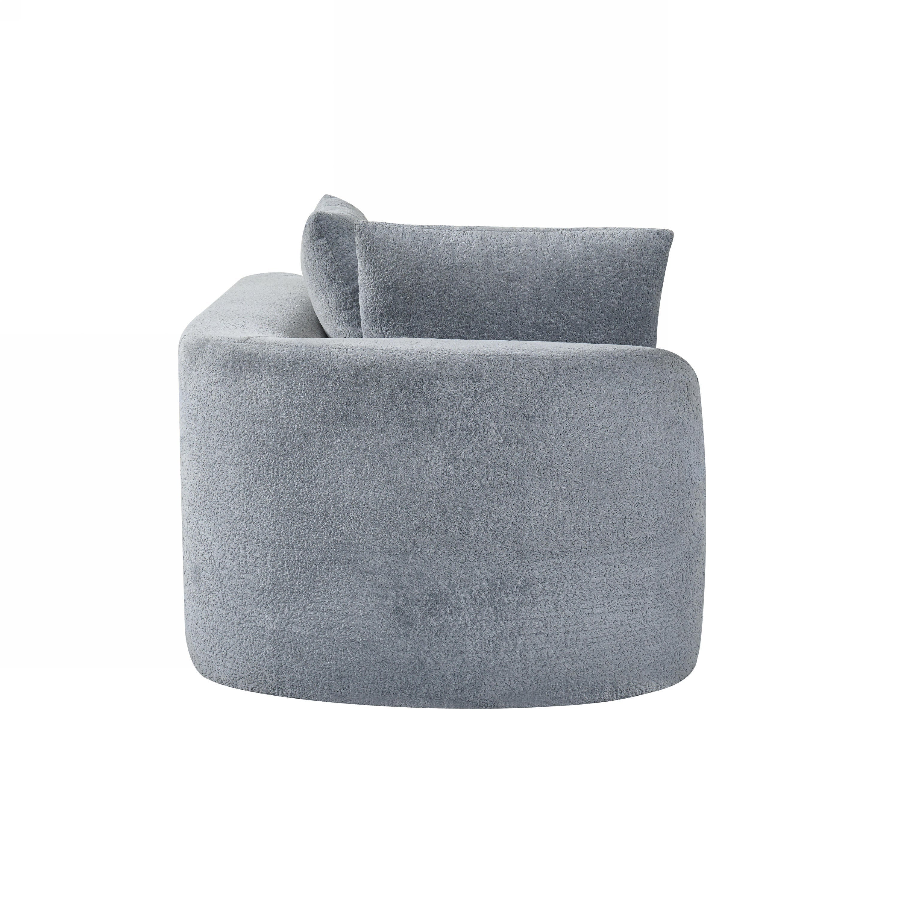 116' Modern Curved Sectional Sofa with High-Density Fully Compressed Sponge and Chaise Lounge, Pearl Upholstery, 2-Piece Set, Fully Assembled Right Hand Facing, Perfect for Living Room, Lounge