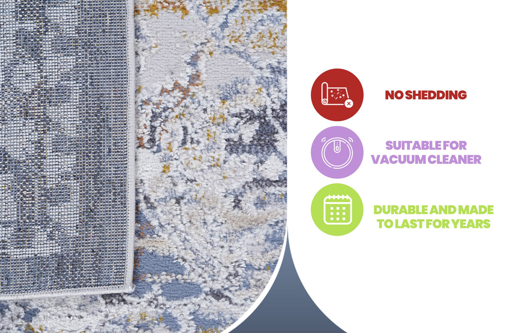 NAAR PAYAS Collection 5X7 Ivory / Grey / Traditional Area Rug