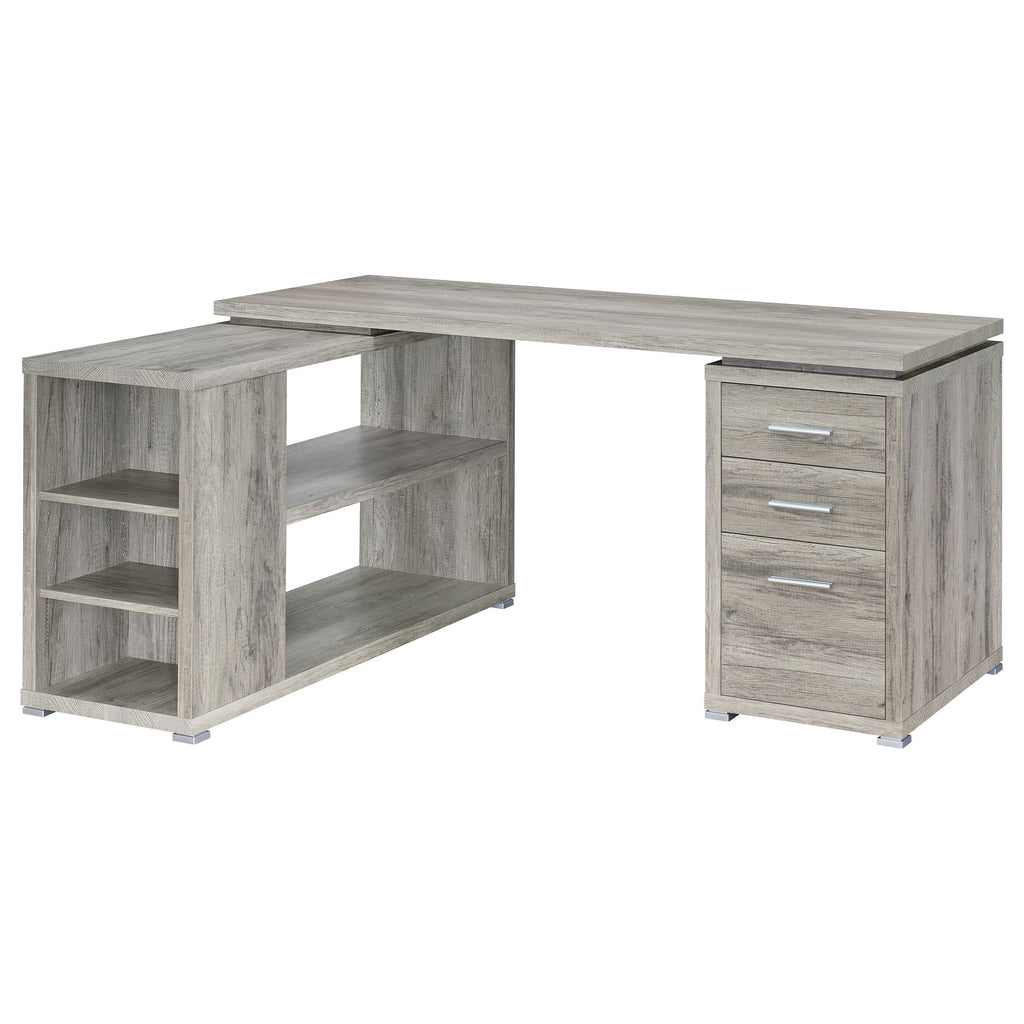 Tona Grey Driftwood 3-Drawer L-shape Desk