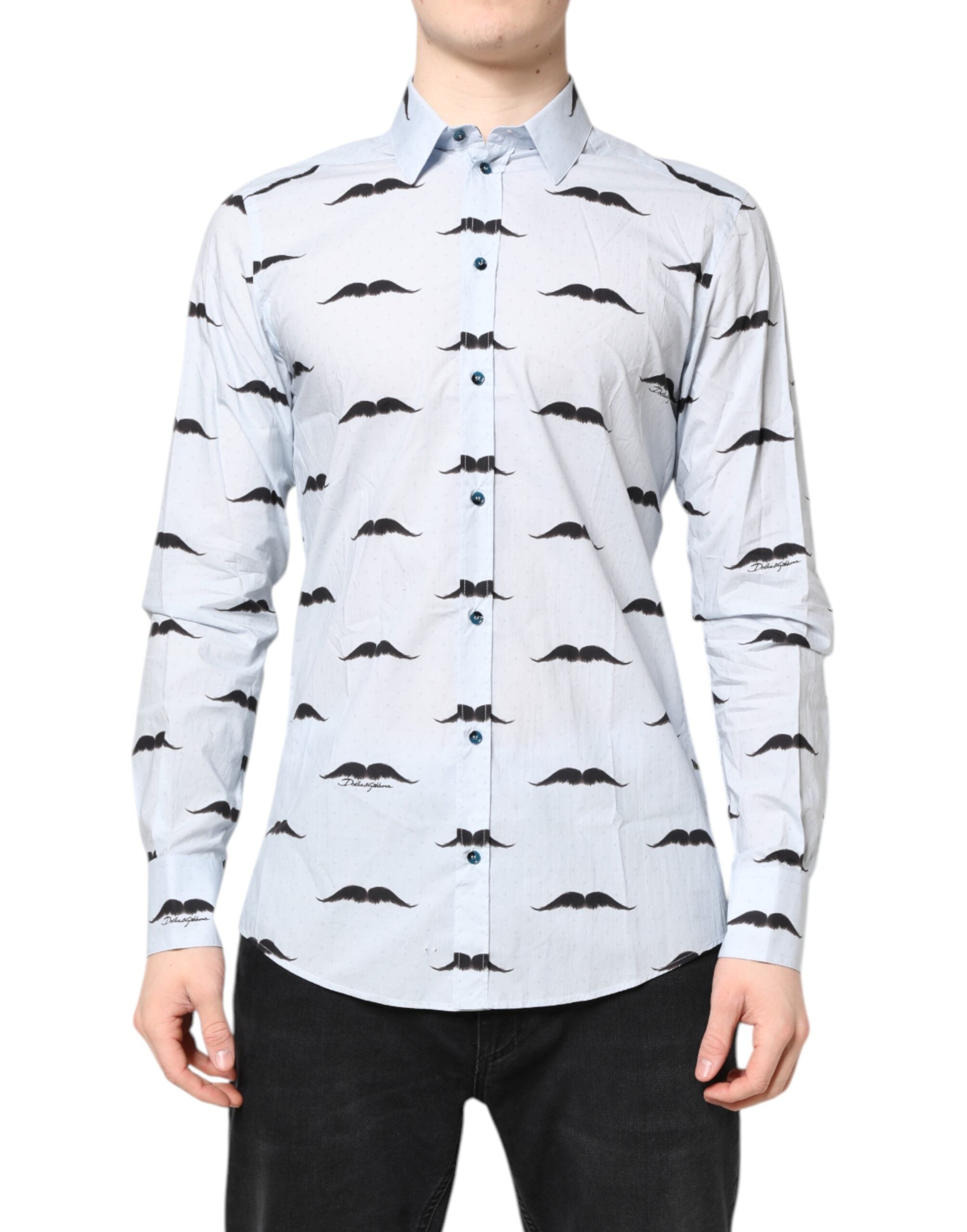 Dolce & Gabbana Light Blue Cotton MARTINI Formal Dress Shirt