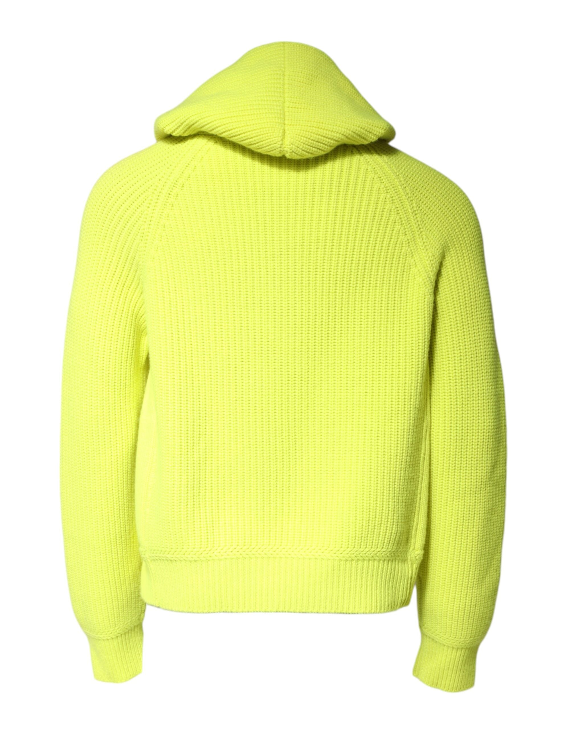 Dolce & Gabbana Green 69 Knit Hooded Men Pullover Sweater