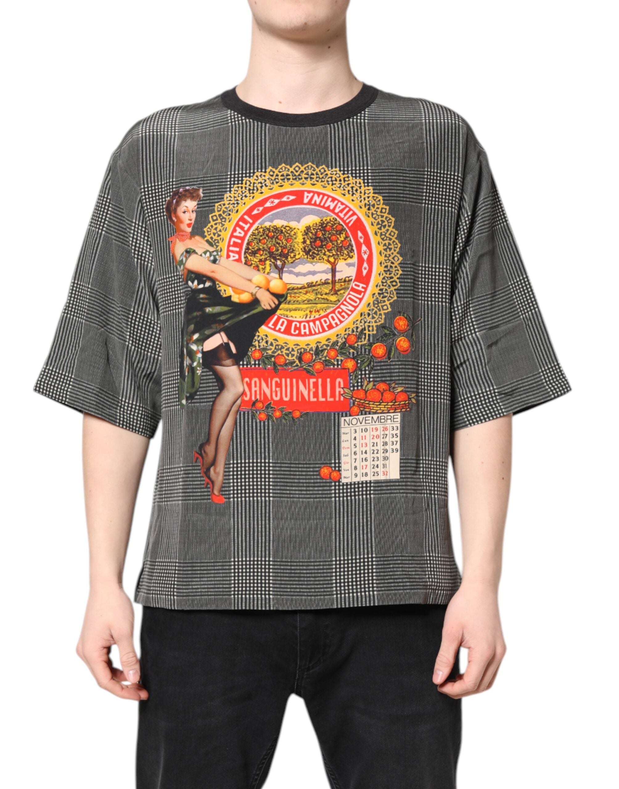 Dolce & Gabbana Black White Graphic Print Short Sleeve T-shirt