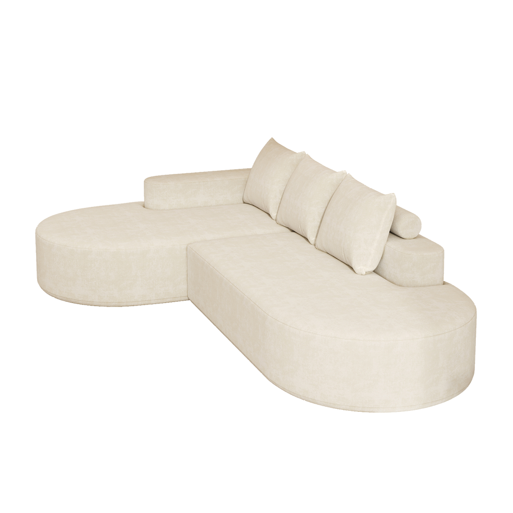 Modern Curved sofa ,Chenille Upholstered Sectional Sofa Couch Set,Modular 108.5' L Shaped Sectional Living Room Sofa Set With 3 Pillows,Free Combination Sofa Couch for Living Room,Bedroom