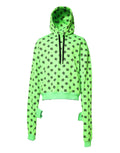 Dolce & Gabbana Green Polyester DGLogo Print Hooded Sweater