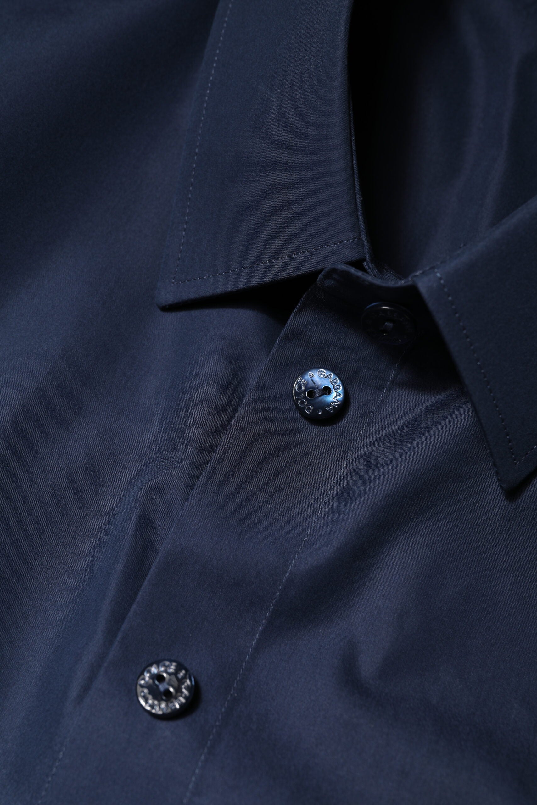 Dolce & Gabbana Blue Cotton Short Sleeves Button Down Top