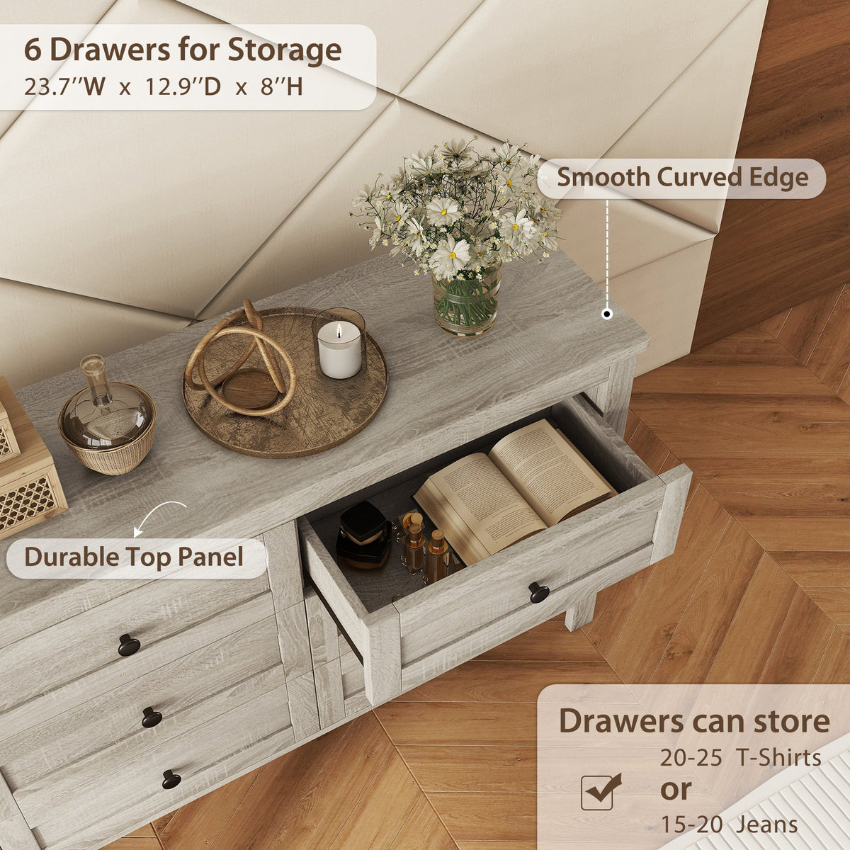 3-Pieces Bedroom Sets Queen Size Farmhouse Platform Bed with Double Sliding Door Storage Headboard and Charging Station, Storage Nightstand and Dresser, Antique Gray(Old SKU HL000092AAG)