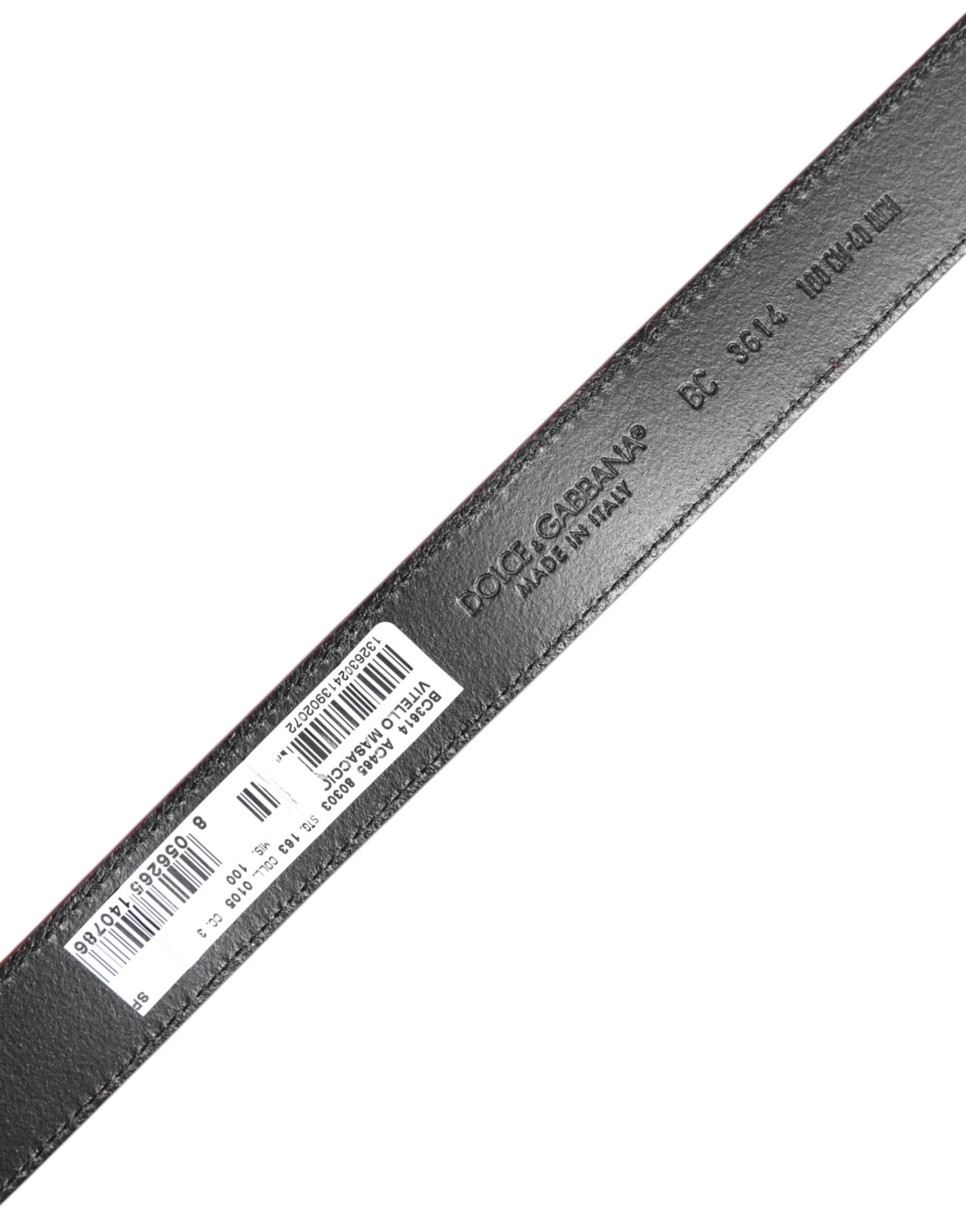 Dolce & Gabbana Red Leather Silver Tone Metal Buckle Belt