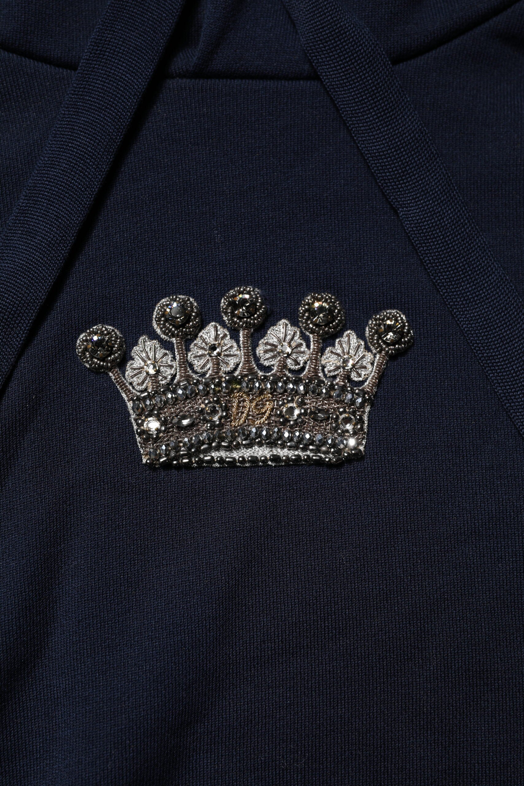 Dolce & Gabbana Black Crown Cotton Hooded Sweatshirt Sweater