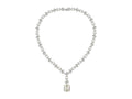 Luxury Bridal Emerald Cut Simulated Diamond Cross Necklace