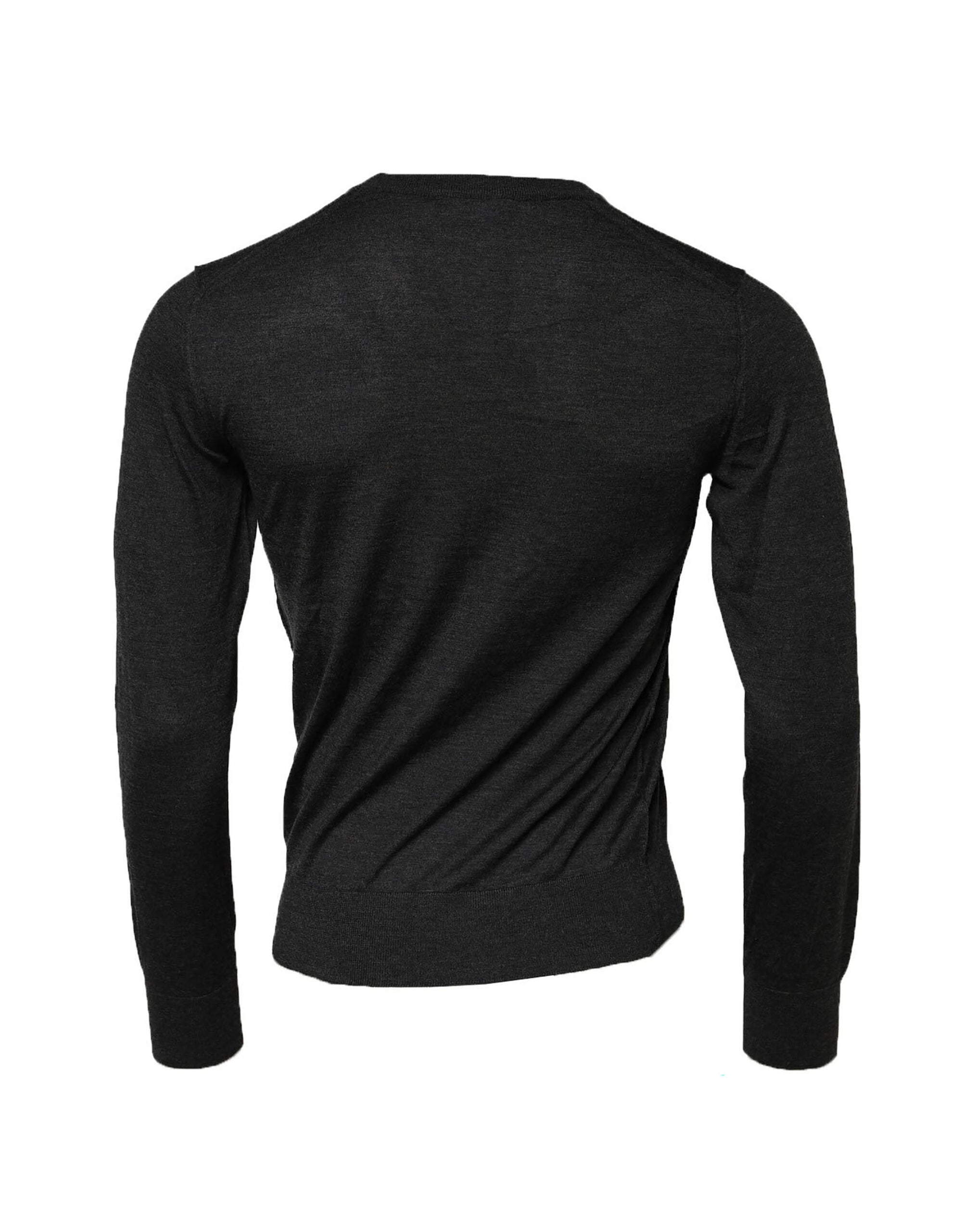 Dolce & Gabbana Gray Cashmere Crew Neck Sweatshirt Sweater
