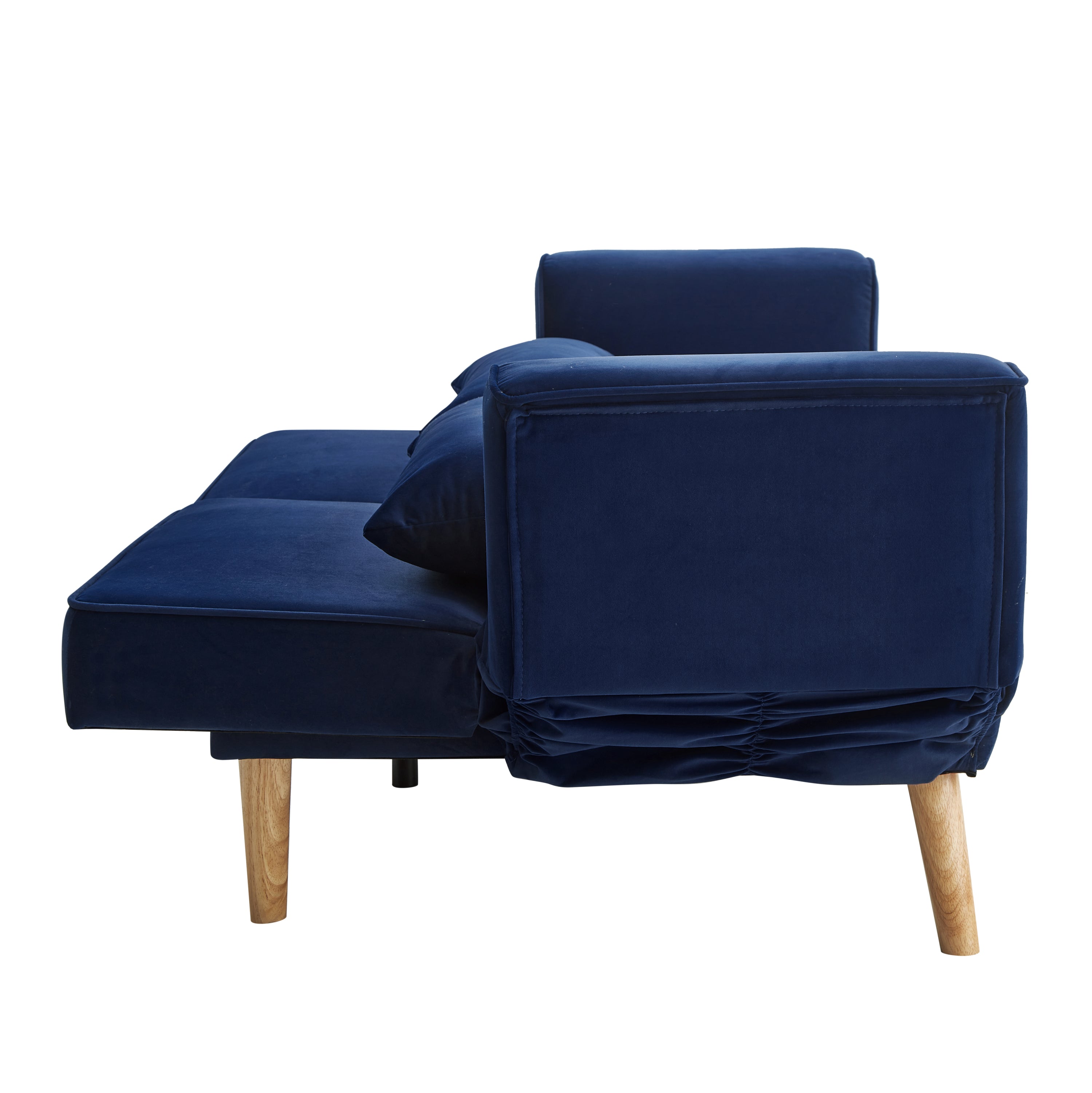 72.8''Futon Sofa Bed, Sleeper Sofa, Small Couch with Adjustable Armrests, Adjustable Recliner Sleeper Sofa Bed for Living Room, Bedroom, Apartment, Navy Blue