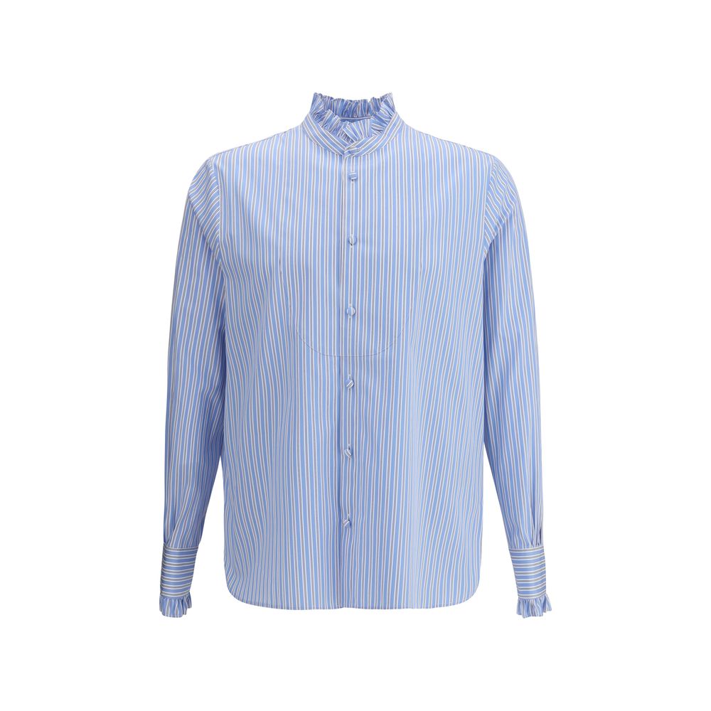 Valentino Blue Cotton Pattern Shirt